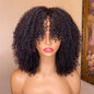 Kinky Curly Human Hair Wigs With Bangs