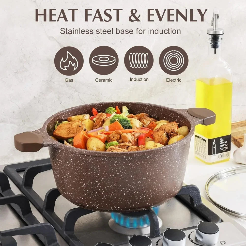 Non-toxic Kitchen Cooking Set With Granite Coating