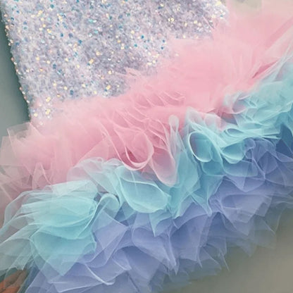 Baby Girl Princess Feather Sequin Dress